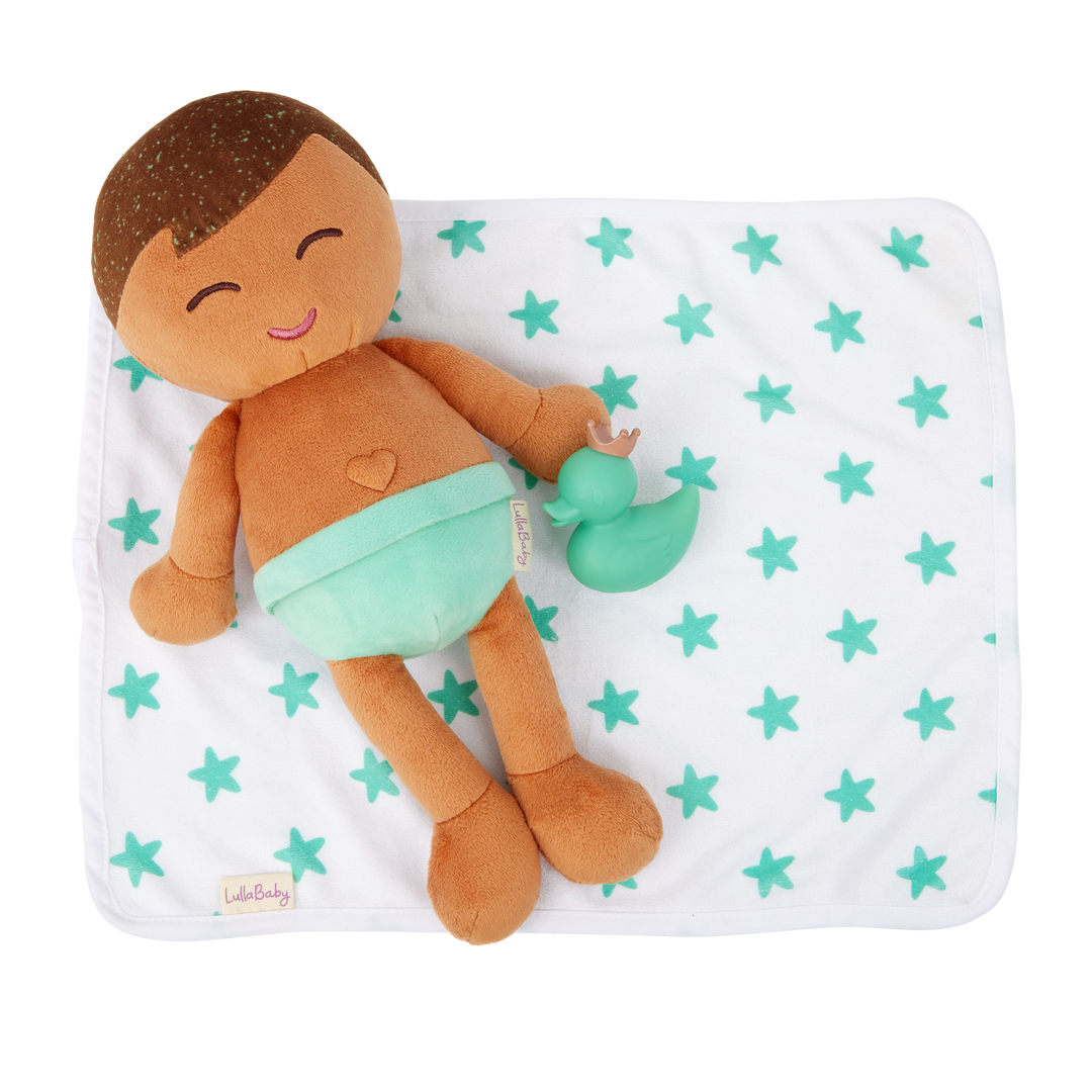 Boy Bath Doll - Bathable Doll with Brown Hair - Bath Toys for Kids - LullaBaby