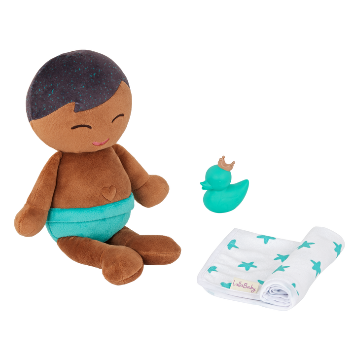 Boy Bath Doll - Bathable Boy Doll with Dark Hair - Bath Toys - Toys for Kids Ages 2 Years + - LullaBaby Dolls