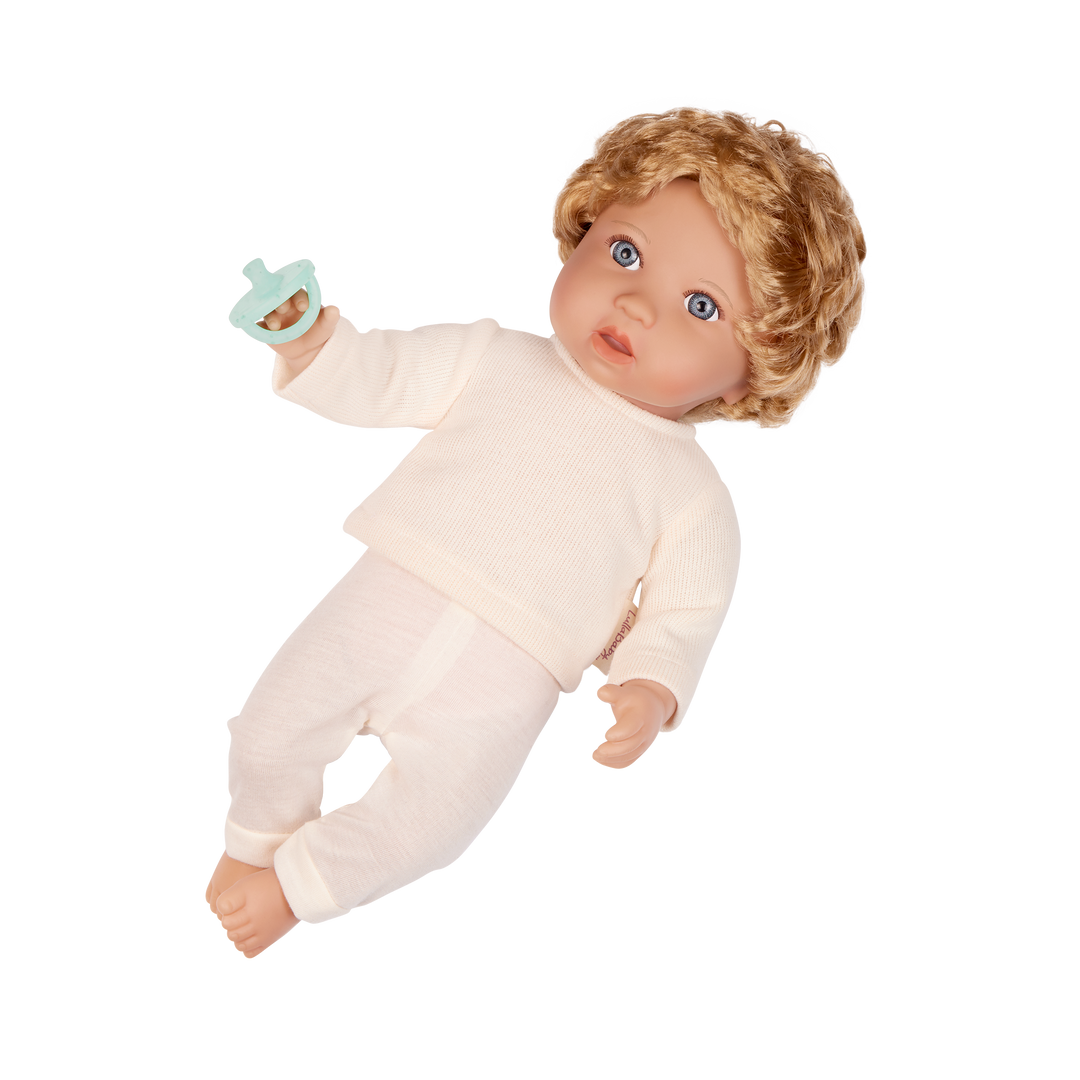 Baby Boy Doll with Hair - Boy Doll with Blonde Hair & Blue Eyes - Gifts & Toys for Kids Ages 2 Years + - LullaBaby Dolls UK