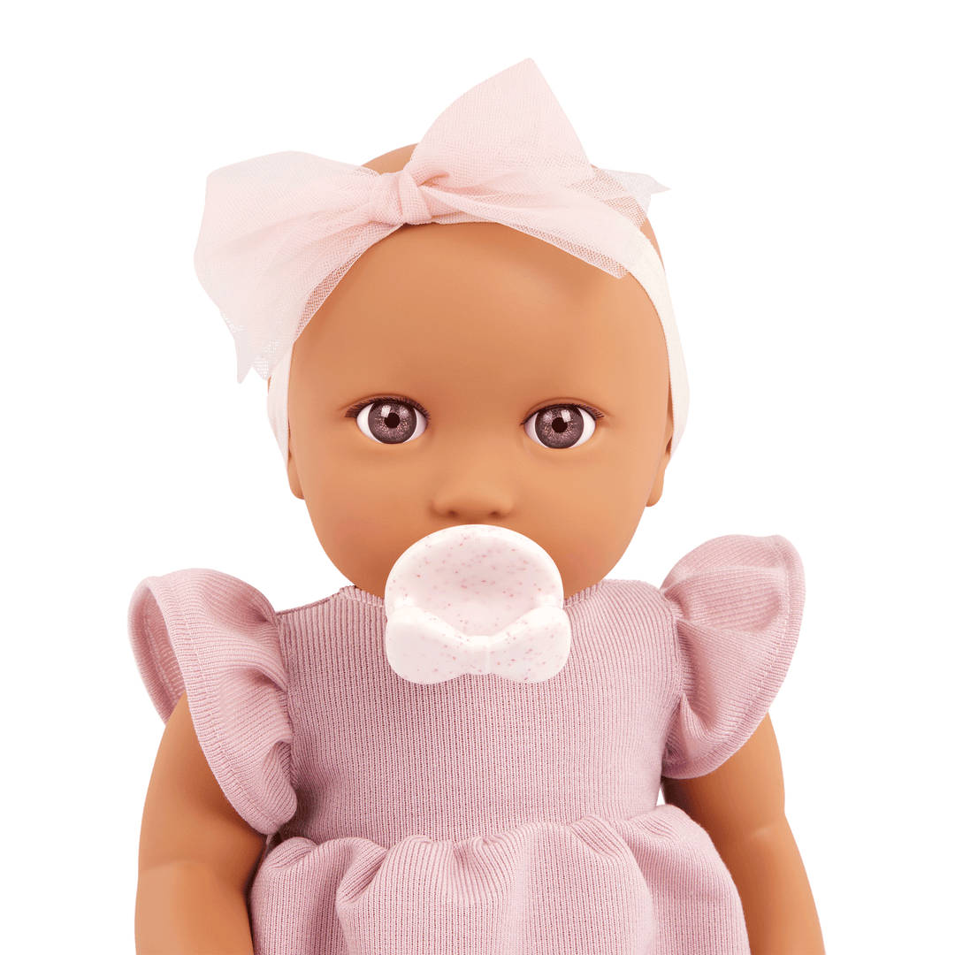 Baby Doll in Pink Dress - 36cm Baby Doll with Brown Eyes - Toys & Gifts for Toddlers - Ages 2 Years + - LullaBaby