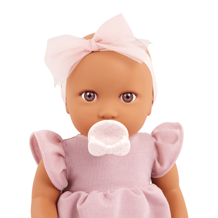 Baby Doll in Pink Dress - 36cm Baby Doll with Brown Eyes - Toys & Gifts for Toddlers - Ages 2 Years + - LullaBaby