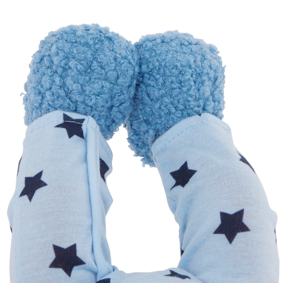 Baby Boy Doll Pyjama Outfit - Blue Start Onesie, Hair, Slippers & Teether - Outfit for Boy Baby Doll - LullaBaby