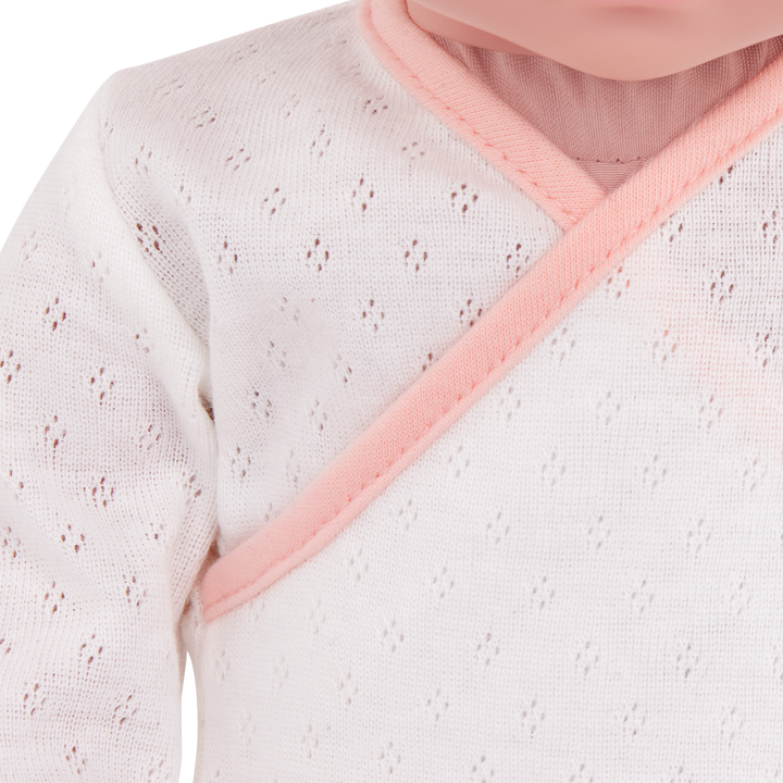 Sleep Sacks Outfits - Baby Doll Clothing - Pink & White Sleep Sacks - Clothes for Twin Baby Dolls - LullaBaby Dolls UK