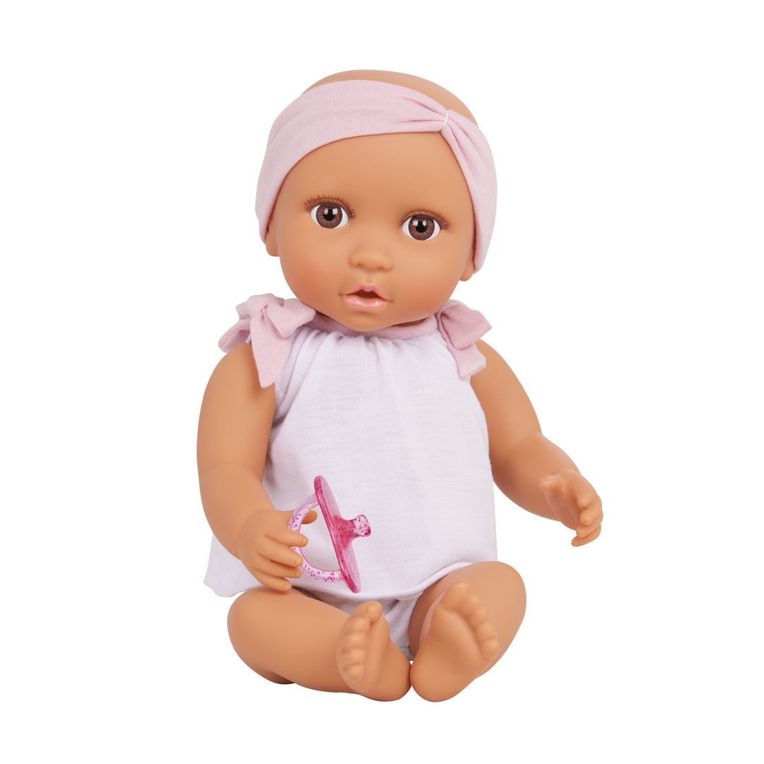 Baby Doll Olive Skin Tone Pink Dummy Dolls LullaBaby Lullababy UK Consumer