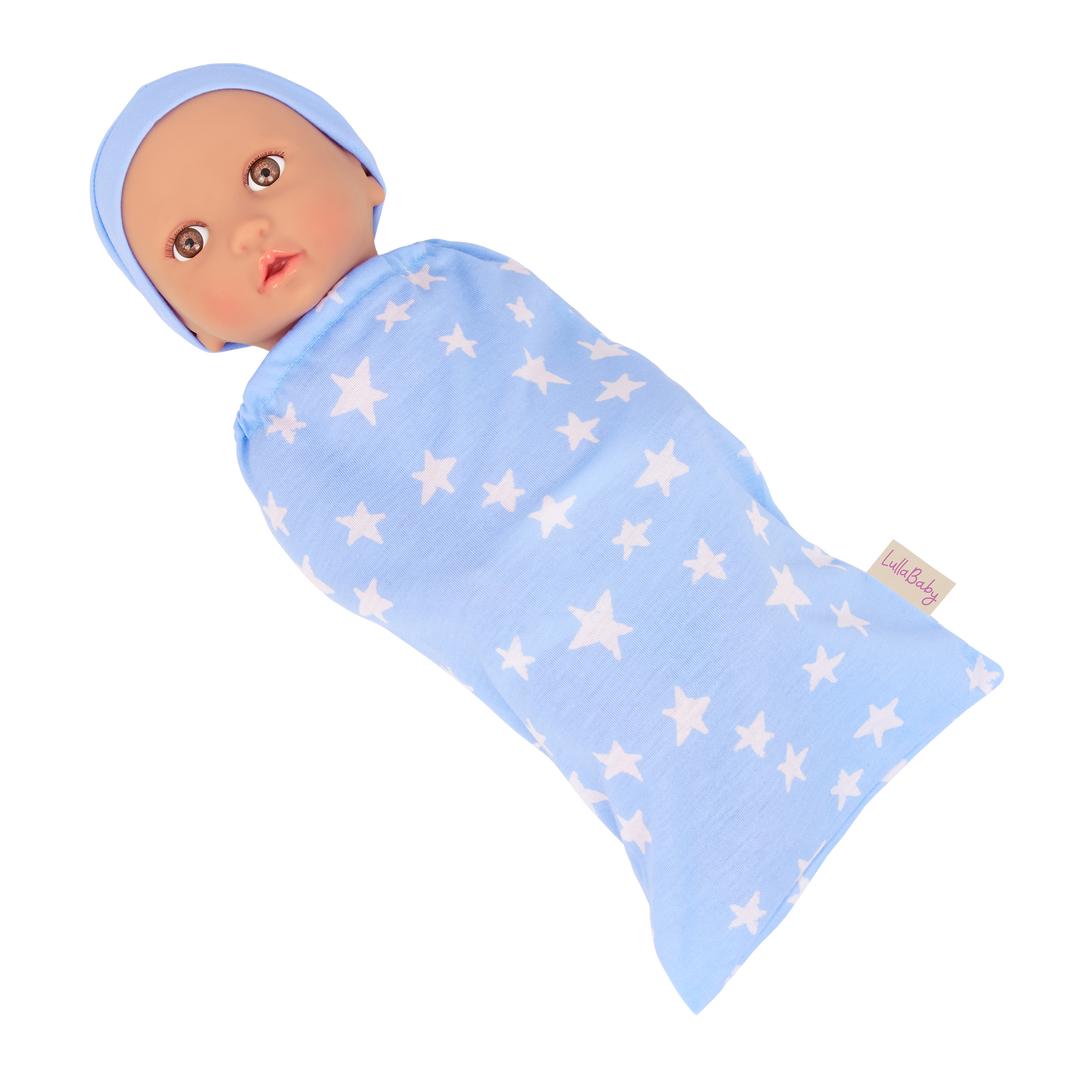 Twin Baby Dolls & Sleep Sack - One Baby Boy Doll with Brown Eyes & One Baby Girl with Brown Eyes - LullaBaby