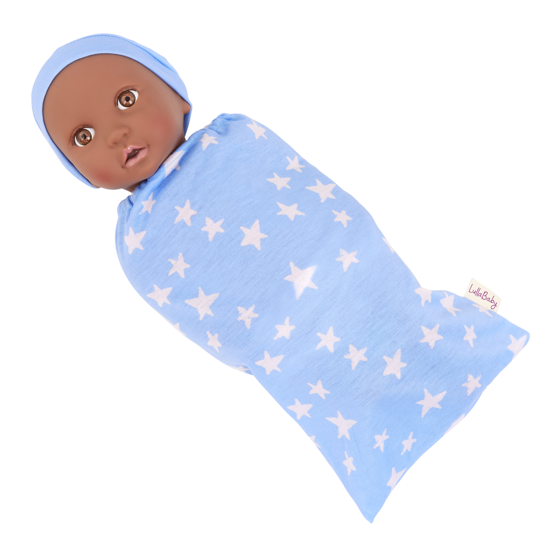 Twin Baby Dolls & Sleep Sacks - Baby Dolls with Dark Skin Tone & Brown Eyes - One Baby Boll Doll & One Baby Girl Doll - LullaBaby UK