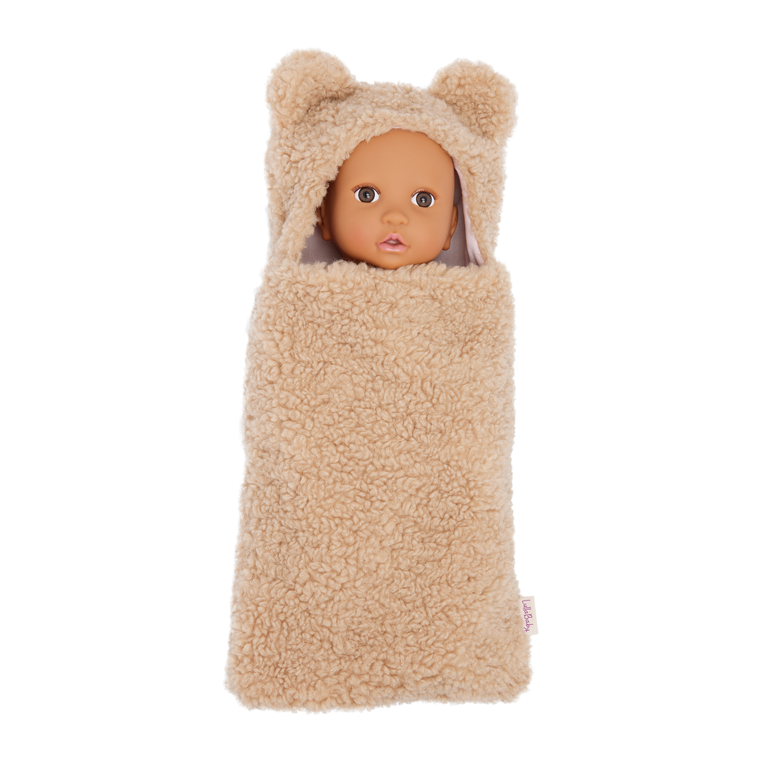 Baby Doll & Cuddler Set - Baby Doll with Brown Eyes & Medium Skin Tone - Light Brown Cuddler - Toys & Gifts for Kids - LullaBaby UK