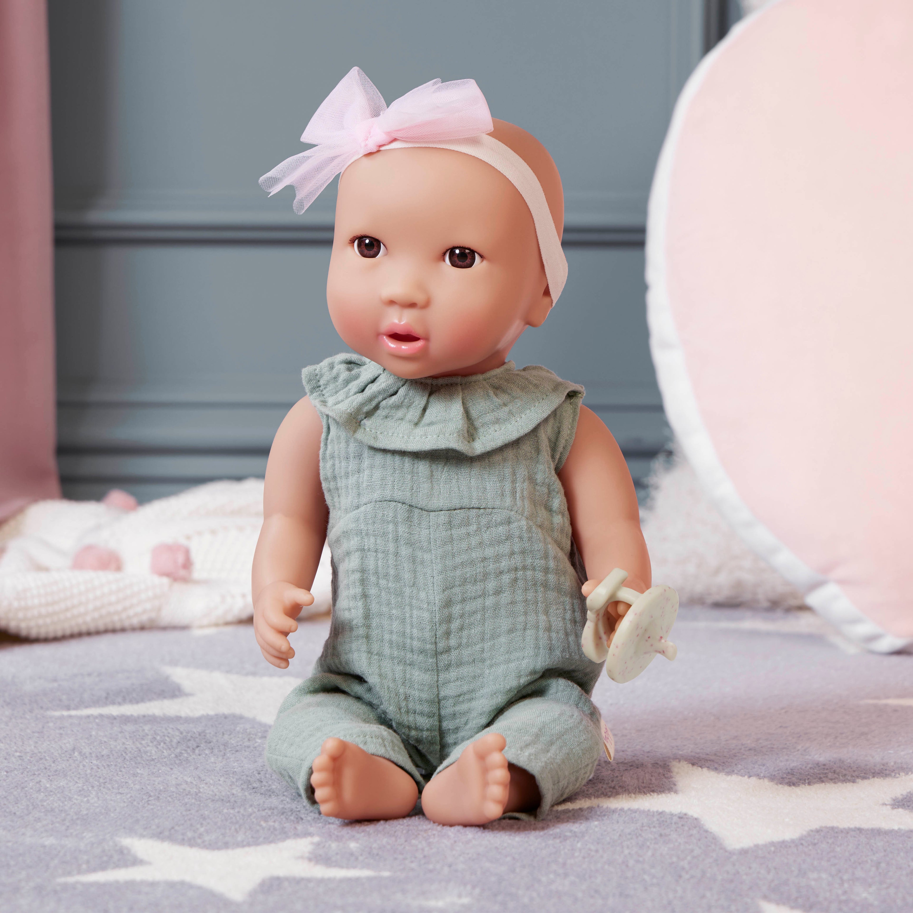Doll with Green Jumper & Headband with Bow