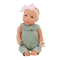 Baby Doll with Green Jumper & Headband with Bow - 36cm Baby Dolls - Toys for Kids Ages 2 Years + - LullaBaby