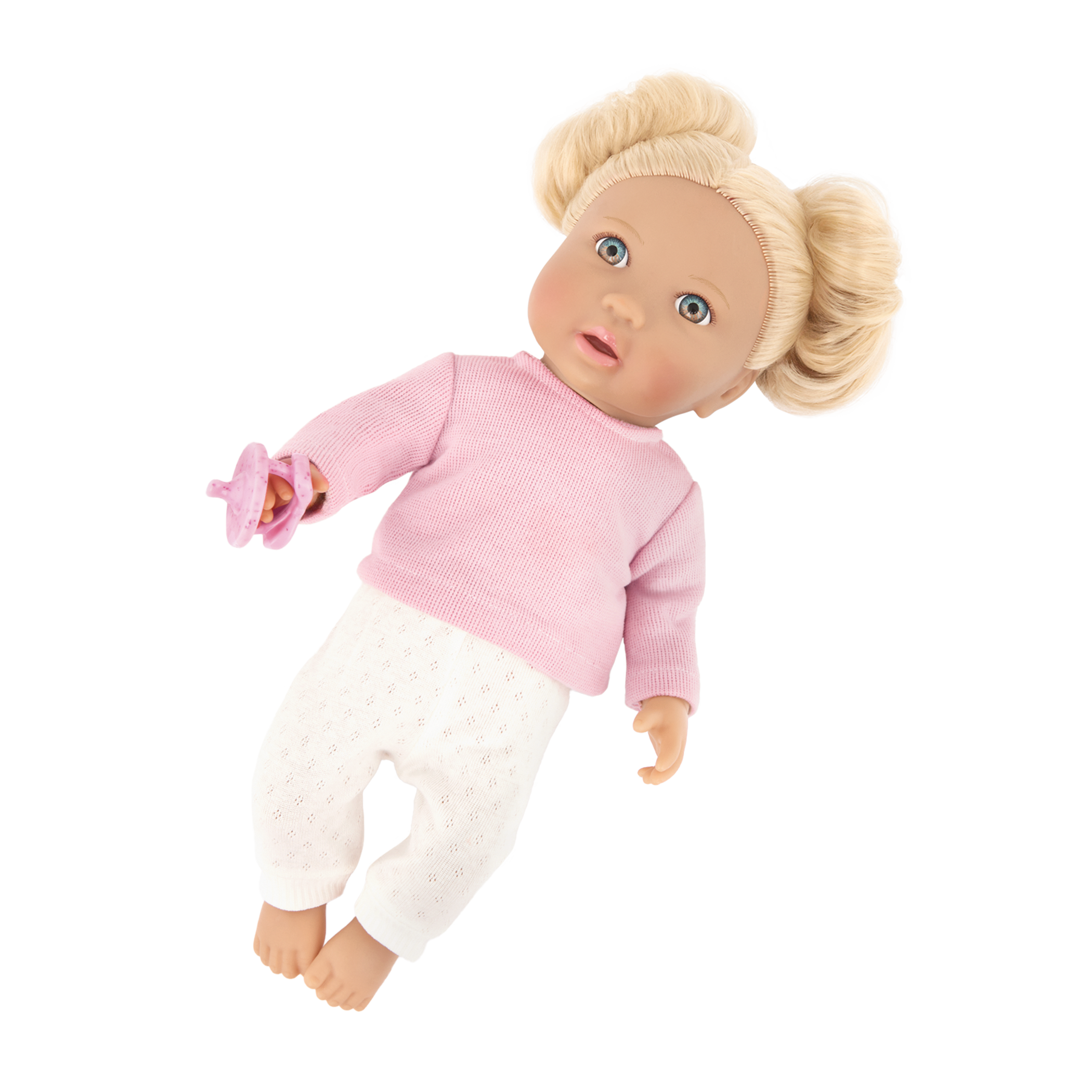 Baby Doll with Blonde Hair - 36cm Baby Doll with Dummy - Toys for Kids Ages 2 Years + - LullaBaby Doll
