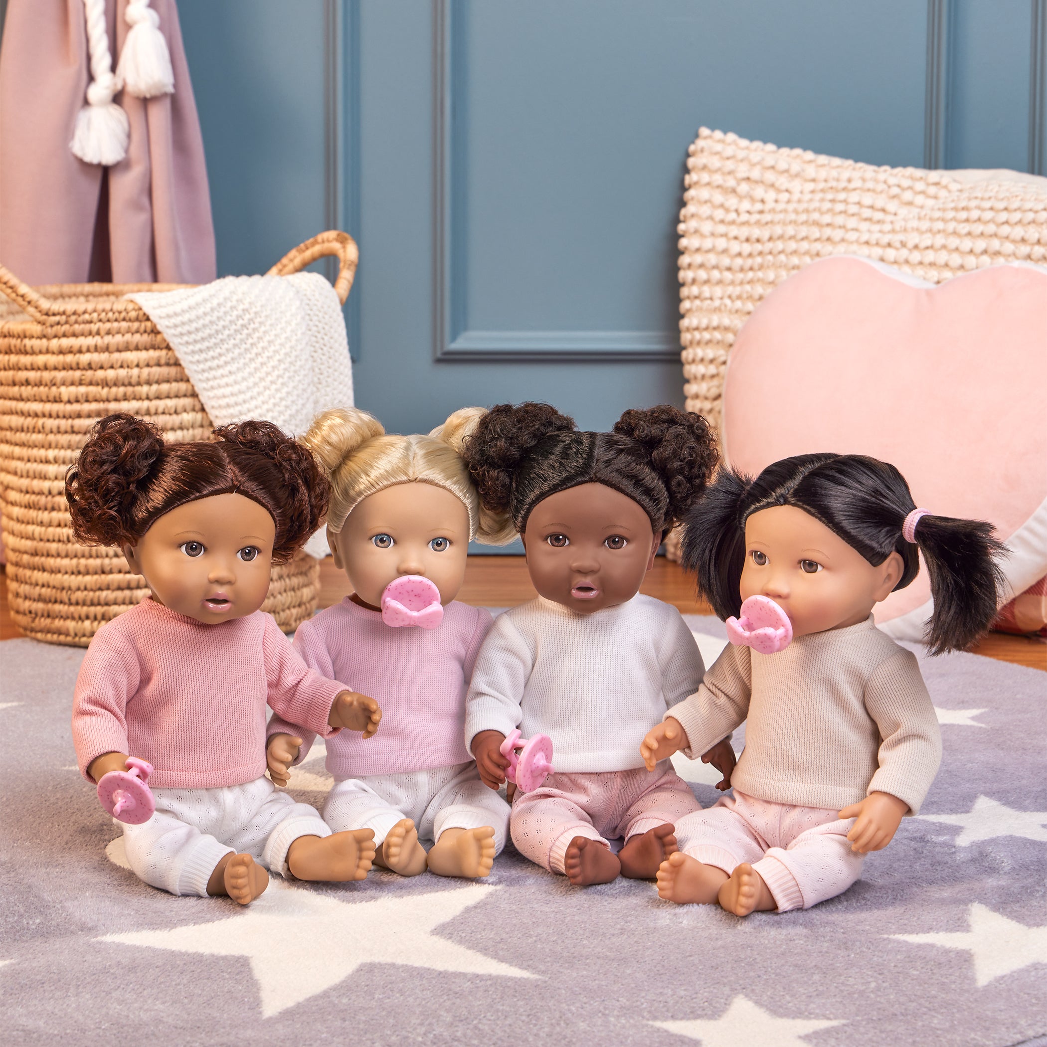 Doll with Brown Hair - 36cm Baby Doll with Pink Dummy - Toys & Gifts for Kids Ages 2 Years + - LullaBaby Dolls