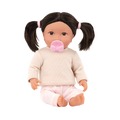 Doll with Brown Hair - 36cm Baby Doll with Pink Dummy - Toys & Gifts for Kids Ages 2 Years + - LullaBaby Dolls