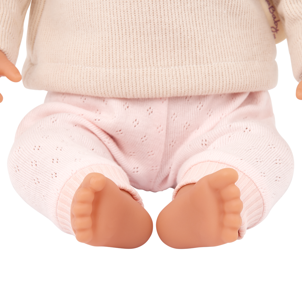 Doll with Brown Hair - 36cm Baby Doll with Pink Dummy - Toys & Gifts for Kids Ages 2 Years + - LullaBaby Dolls