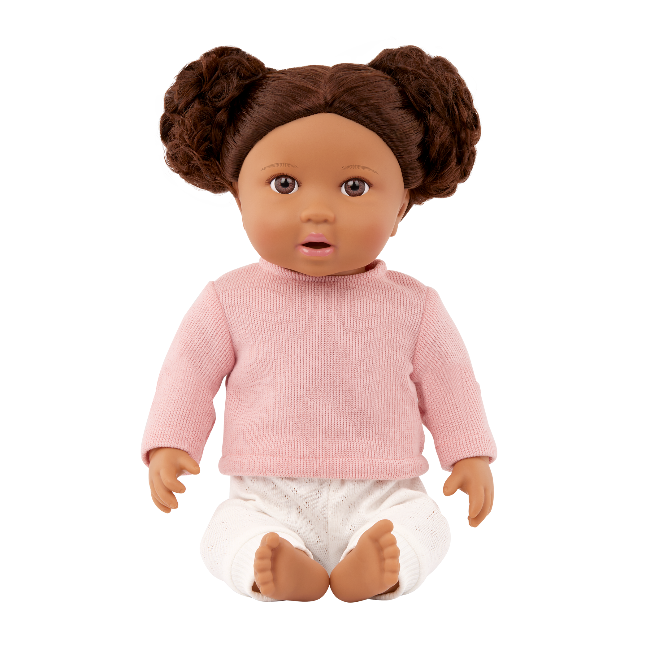 LullaBaby Doll with Wavy Brown Hair