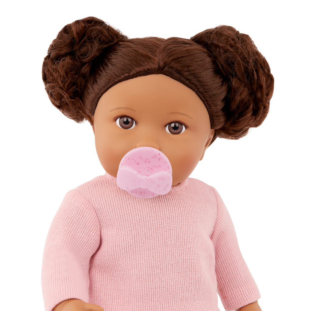 LullaBaby Doll with Wavy Brown Hair
