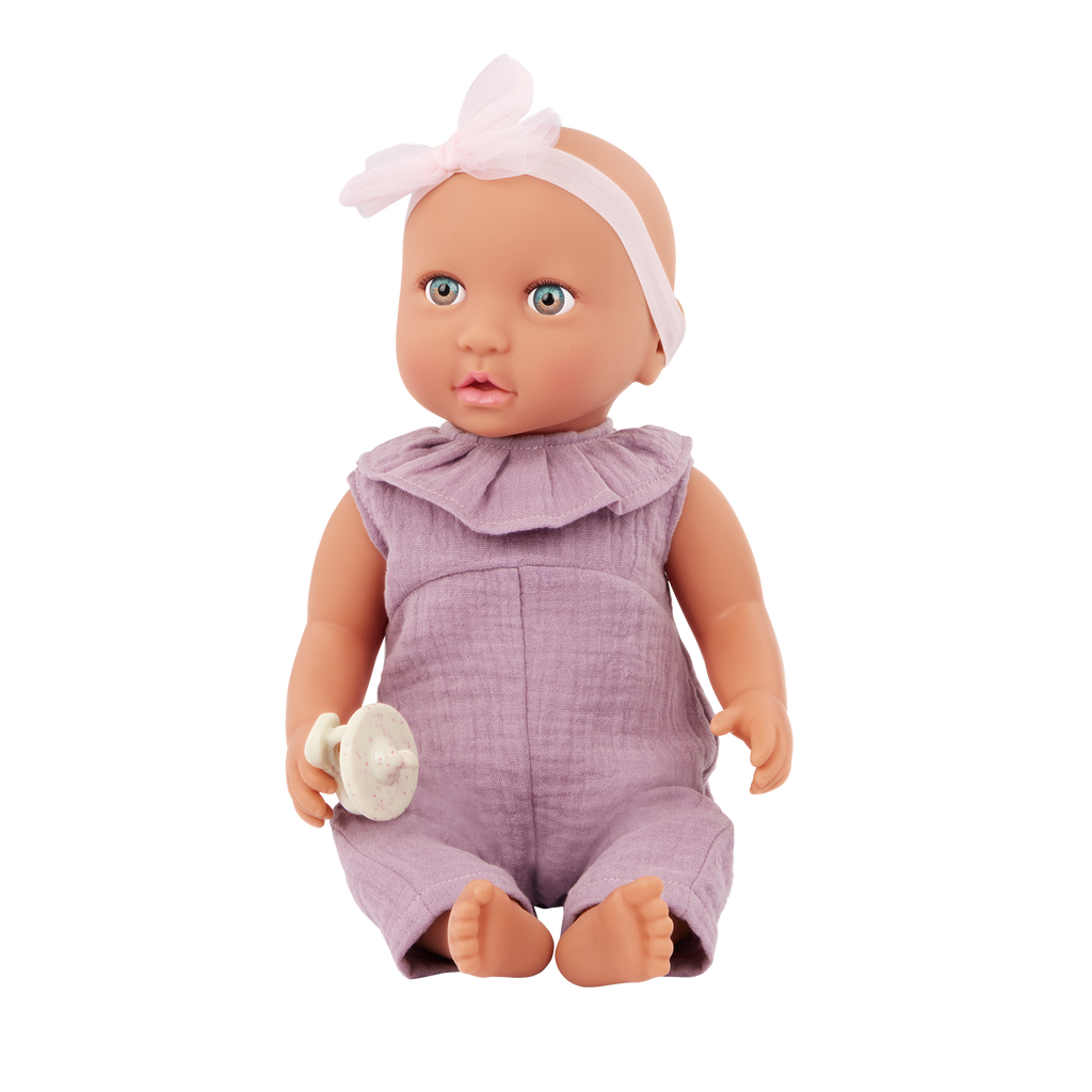 Baby Doll in Lilac Jumper - 36cm Baby Doll for Kids - Toys & Gifts for Ages 2 + - LullaBaby