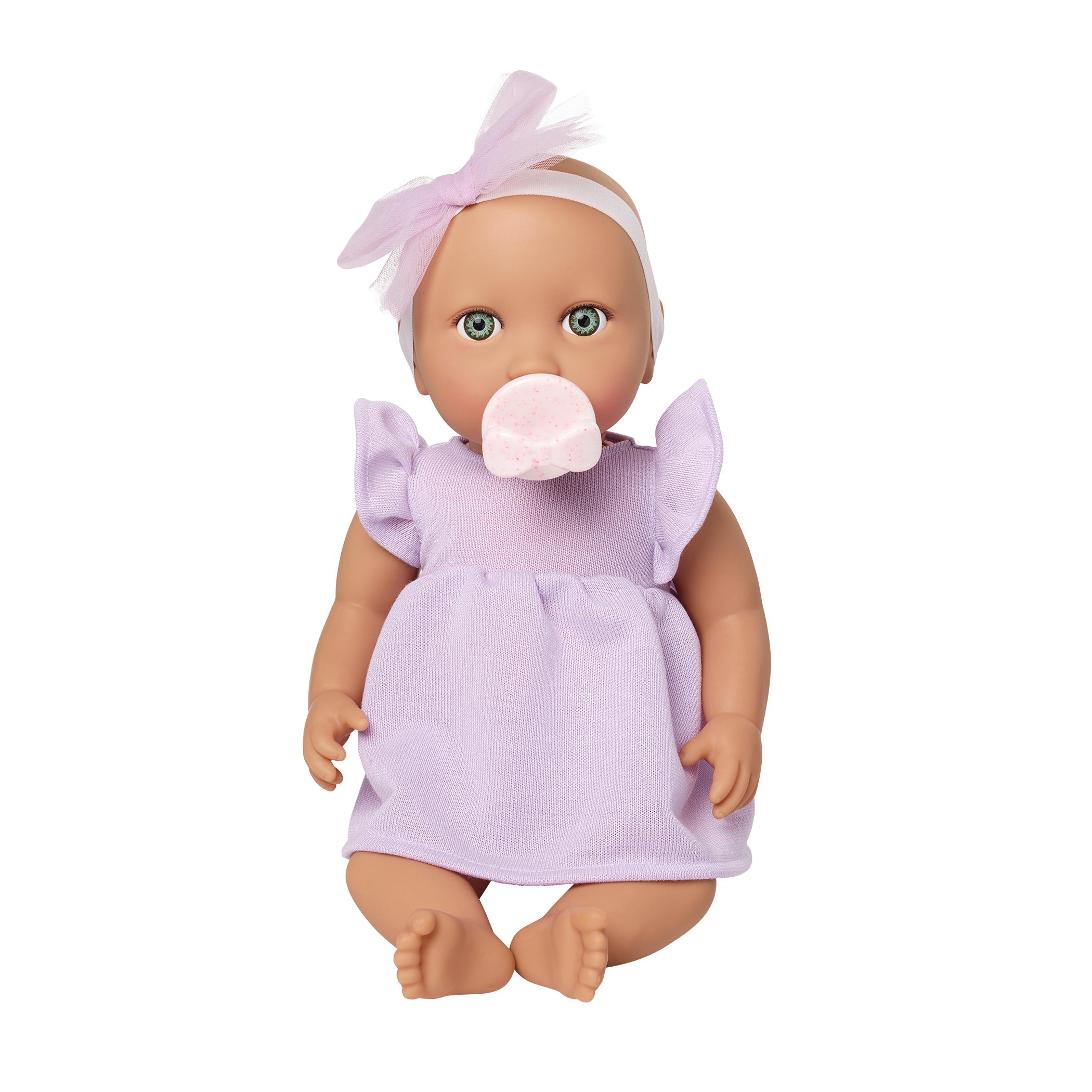 Baby Doll in Lilac Dress - 36cm Baby Doll with Blue Eyes - Gift Ideas for Toddlers - LullaBaby Dolls