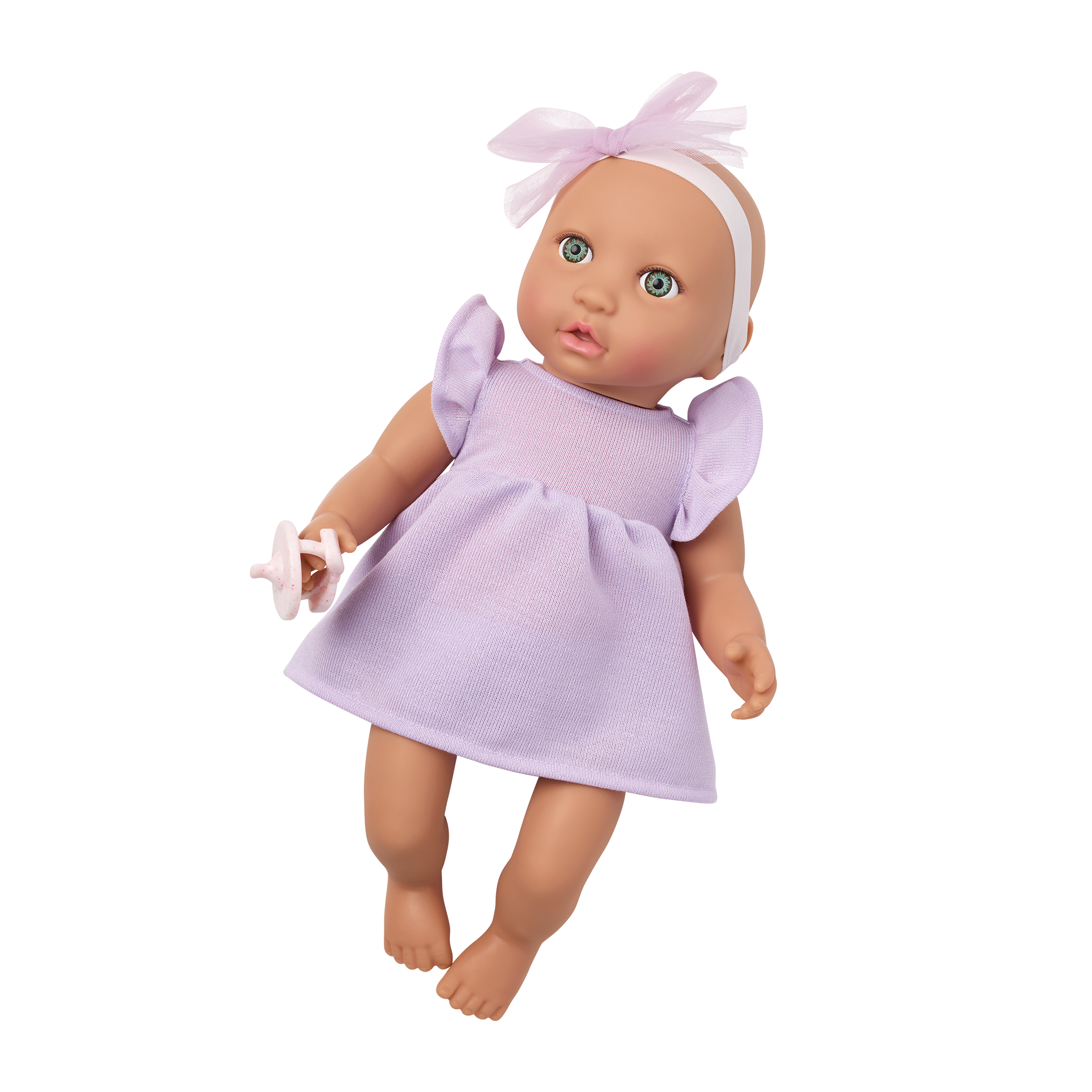 Baby Doll in Lilac Dress - 36cm Baby Doll with Blue Eyes - Gift Ideas for Toddlers - LullaBaby Dolls