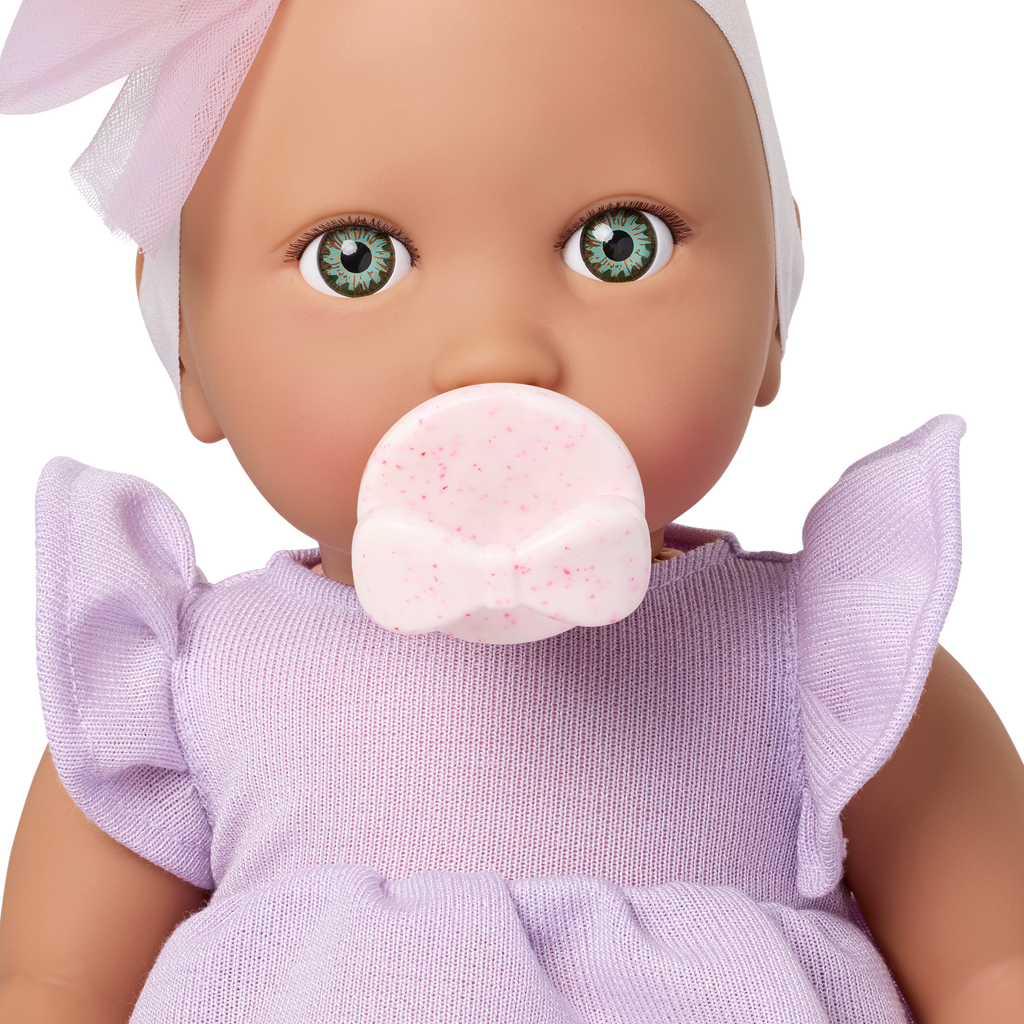 Baby Doll in Lilac Dress - 36cm Baby Doll with Blue Eyes - Gift Ideas for Toddlers - LullaBaby Dolls