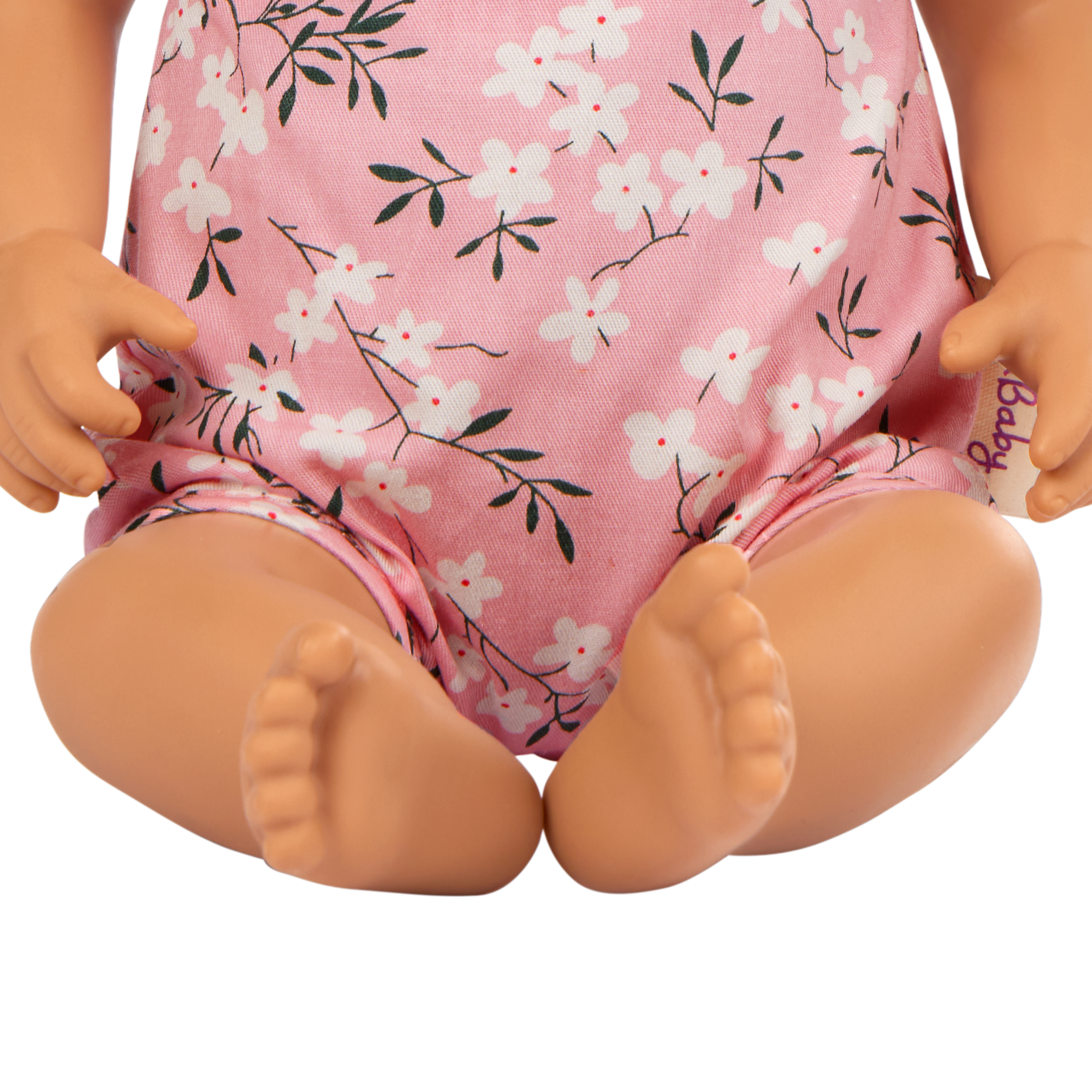 Baby Doll in Floral Outfit - 36cm Baby Doll with Brown Eyes & Dummy Accessory - Toys for Kids Ages 2 Years + - LullaBaby UK
