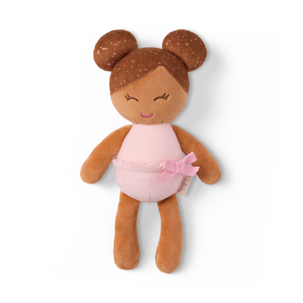 Plush Baby Bath Doll with Brown Hair - Mini Bath Doll for Kids - Bath Toys - Toys for Toddlers - LullaBaby Dolls