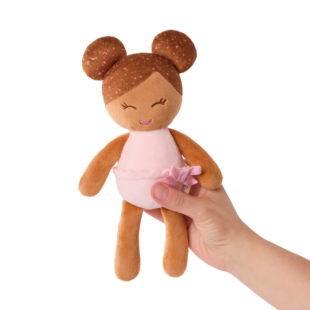 Plush Baby Bath Doll with Brown Hair - Mini Bath Doll for Kids - Bath Toys - Toys for Toddlers - LullaBaby Dolls