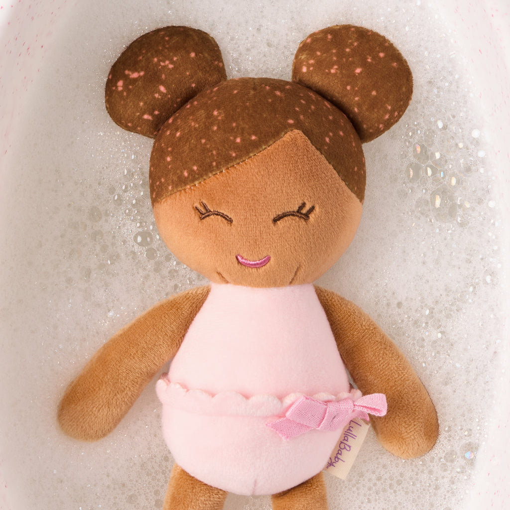 Plush Baby Bath Doll with Brown Hair - Mini Bath Doll for Kids - Bath Toys - Toys for Toddlers - LullaBaby Dolls