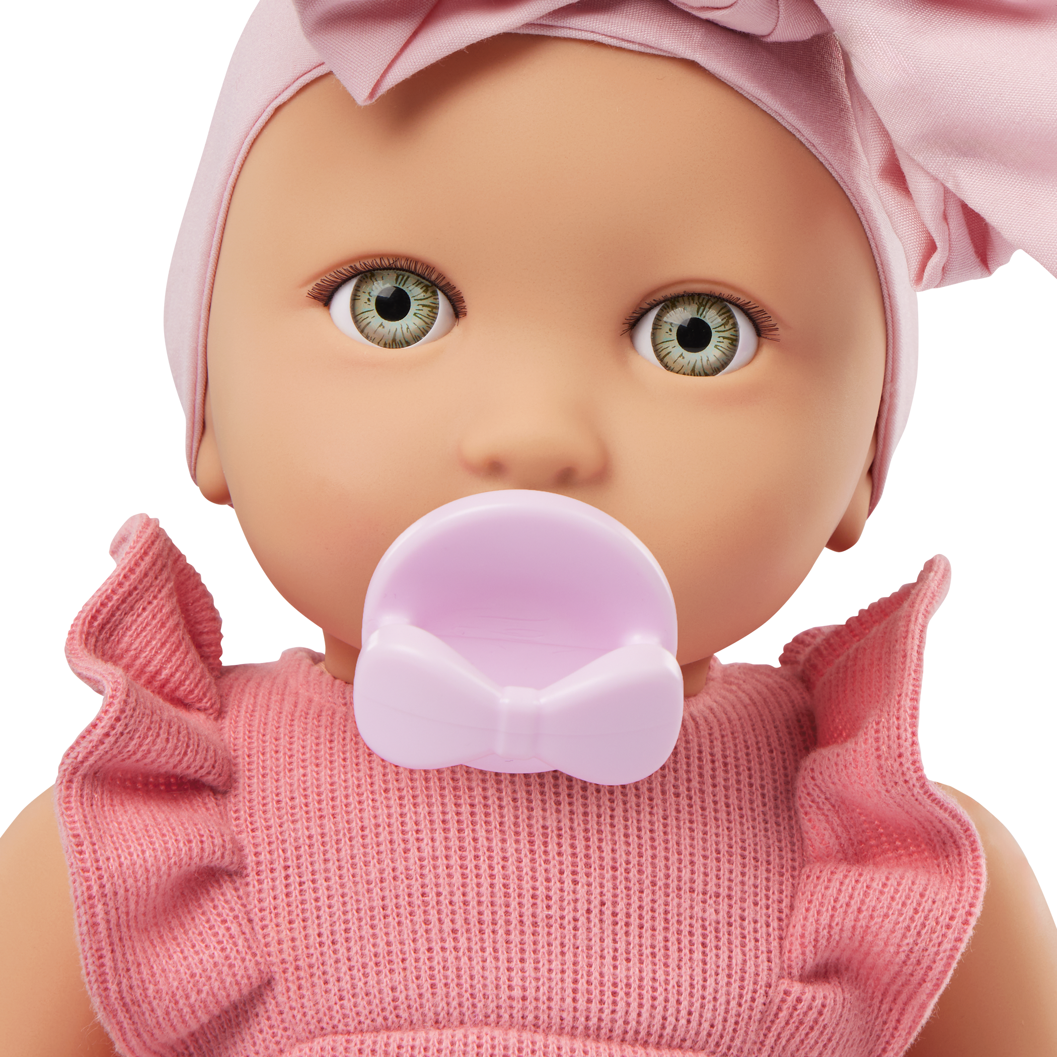 Baby Doll in Pink Romper - 36cm Baby Doll with Dummy - Pink Headband - Gift Ideas for Ages 2 Years + - LullaBaby Dolls