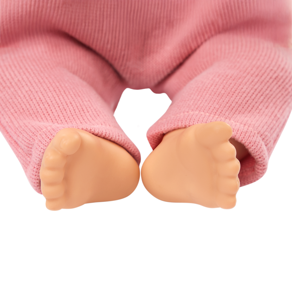 Baby Doll in Pink Romper - 36cm Baby Doll with Dummy - Pink Headband - Gift Ideas for Ages 2 Years + - LullaBaby Dolls