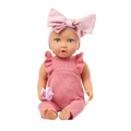 Baby Doll in Pink Romper - 36cm Baby Doll with Dummy - Pink Headband - Gift Ideas for Ages 2 Years + - LullaBaby Dolls