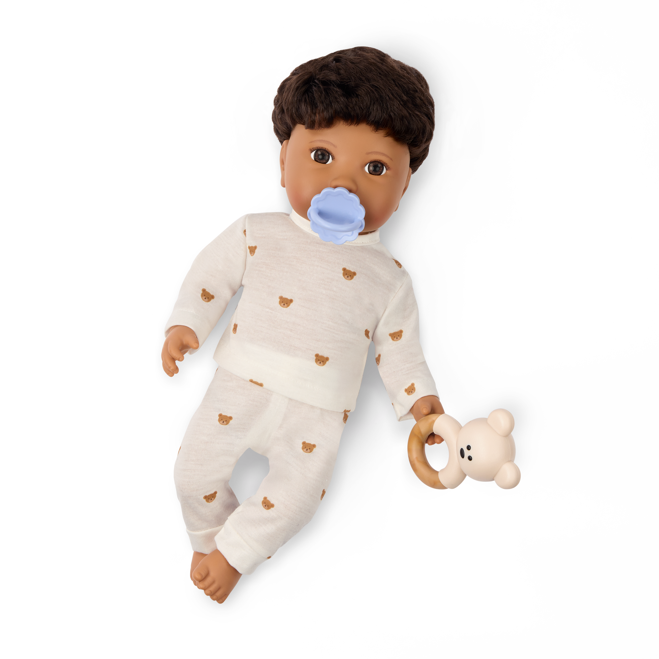 Boy Baby Doll & Bottle Set - Boy Doll with Brown Hair & Eyes - Bottle with Disappearing Milk - Toys for Kids Ages 2 Years + - LullaBaby Dolls UK