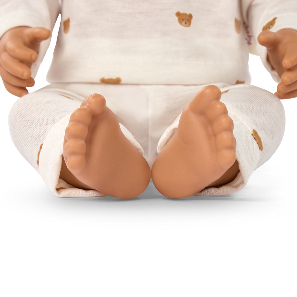 Boy Baby Doll & Bottle Set - Boy Doll with Brown Hair & Eyes - Bottle with Disappearing Milk - Toys for Kids Ages 2 Years + - LullaBaby Dolls UK