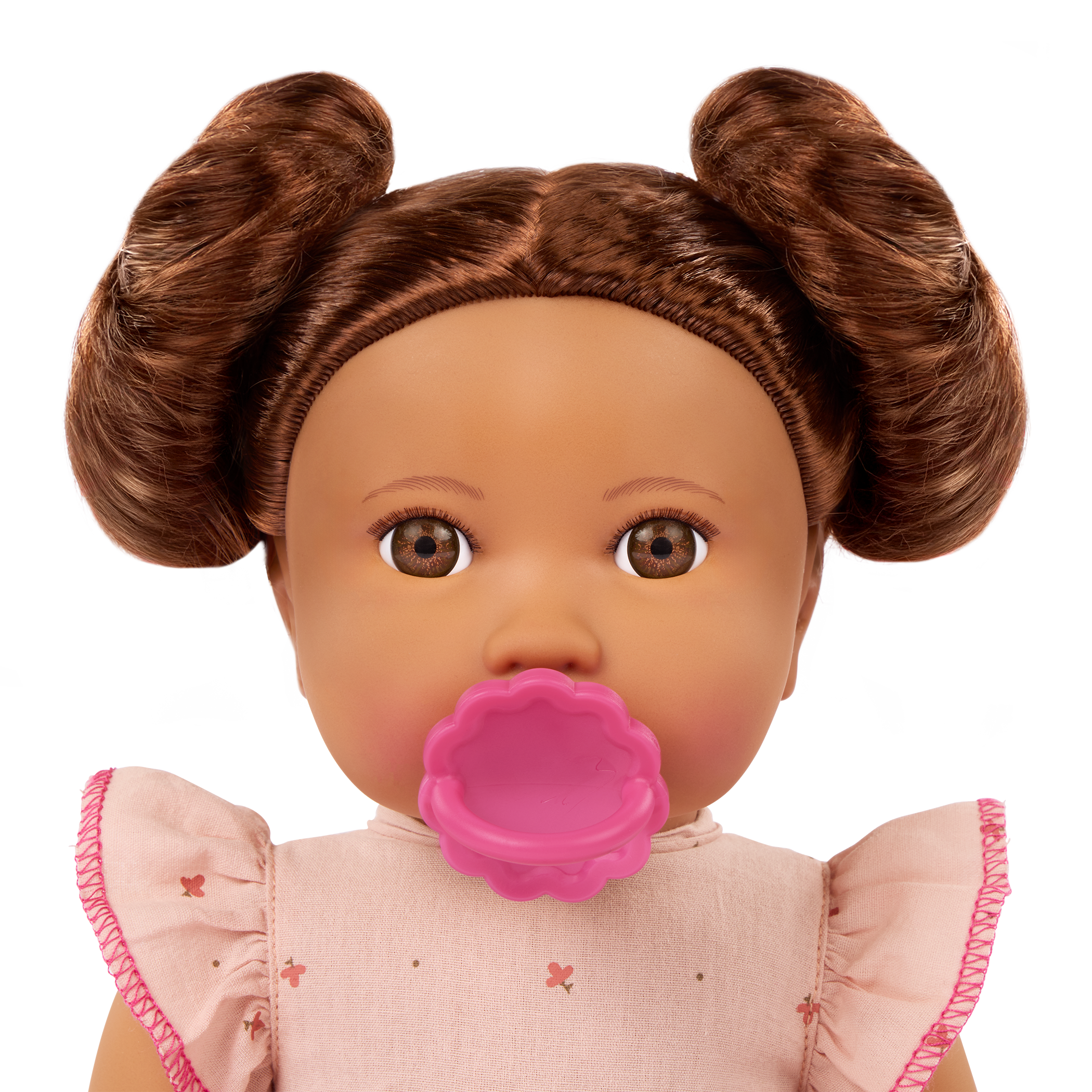 Brunette Doll with Bottle - Baby Doll with Brown Hair & Eyes - Bottle Accessory with Disappearing Milk - Toys for Kids Ages 2 Years + - LullaBaby UK