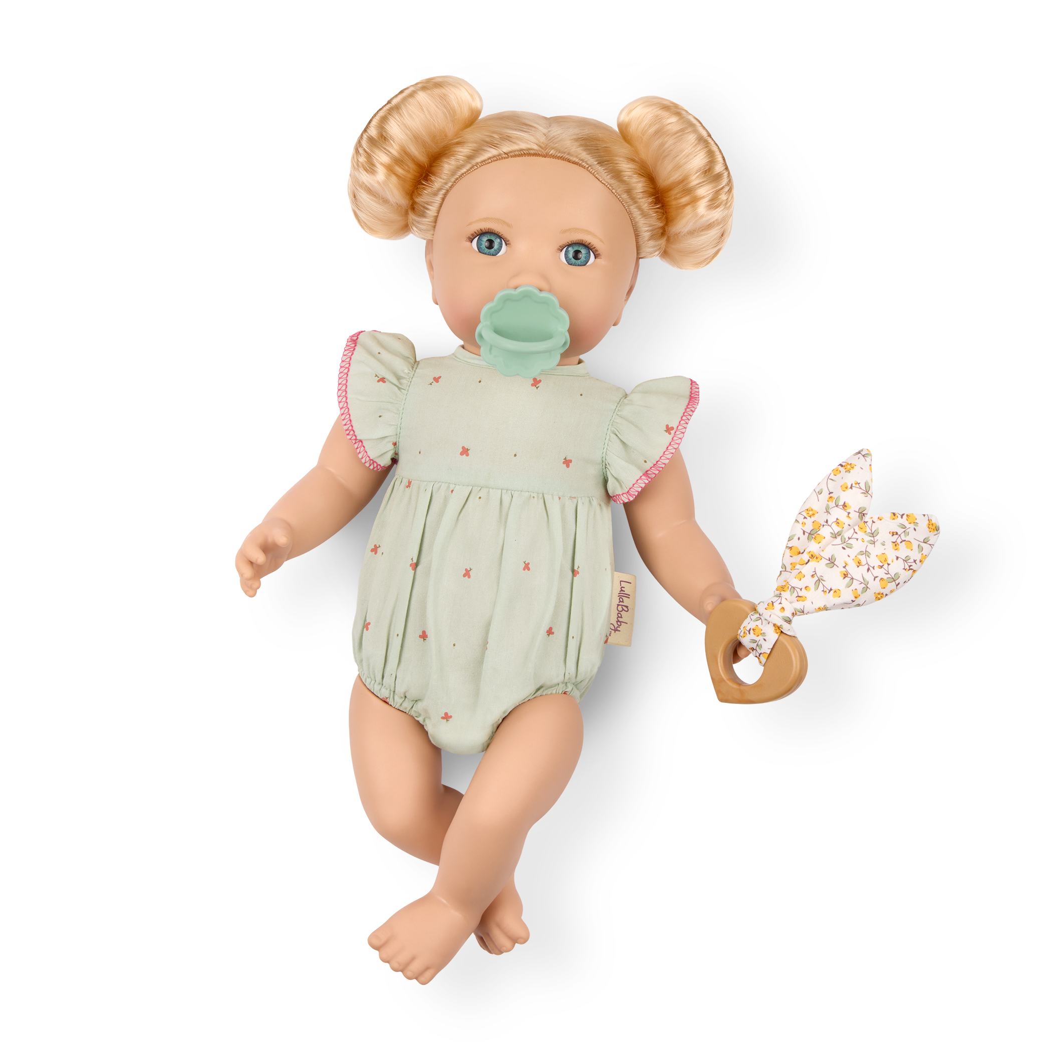 Blonde Baby Doll & Bottle - 36cm Baby Doll with Blonde Hair & Blue Eyes - Bottle with Disappearing Milk - Gift Ideas for Kids Ages 2 Years +- LullaBaby Dolls UK