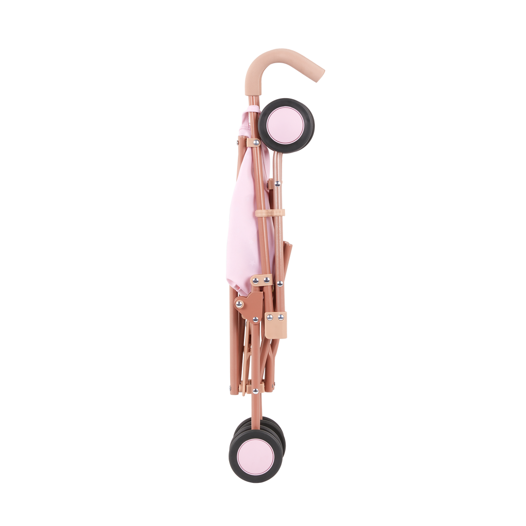 Baby Doll Pram in Pink with Golden Star Print - 36cm Baby Doll Accessory - LullaBaby Dolls