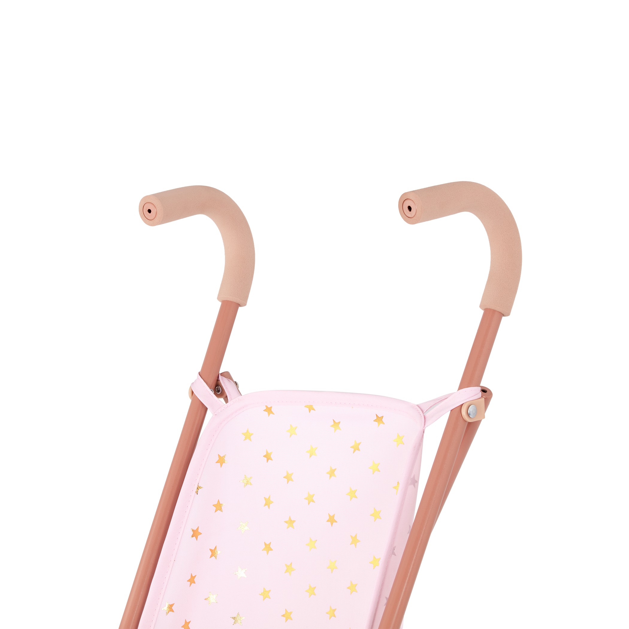 Baby Doll Pram in Pink with Golden Star Print - 36cm Baby Doll Accessory - LullaBaby Dolls