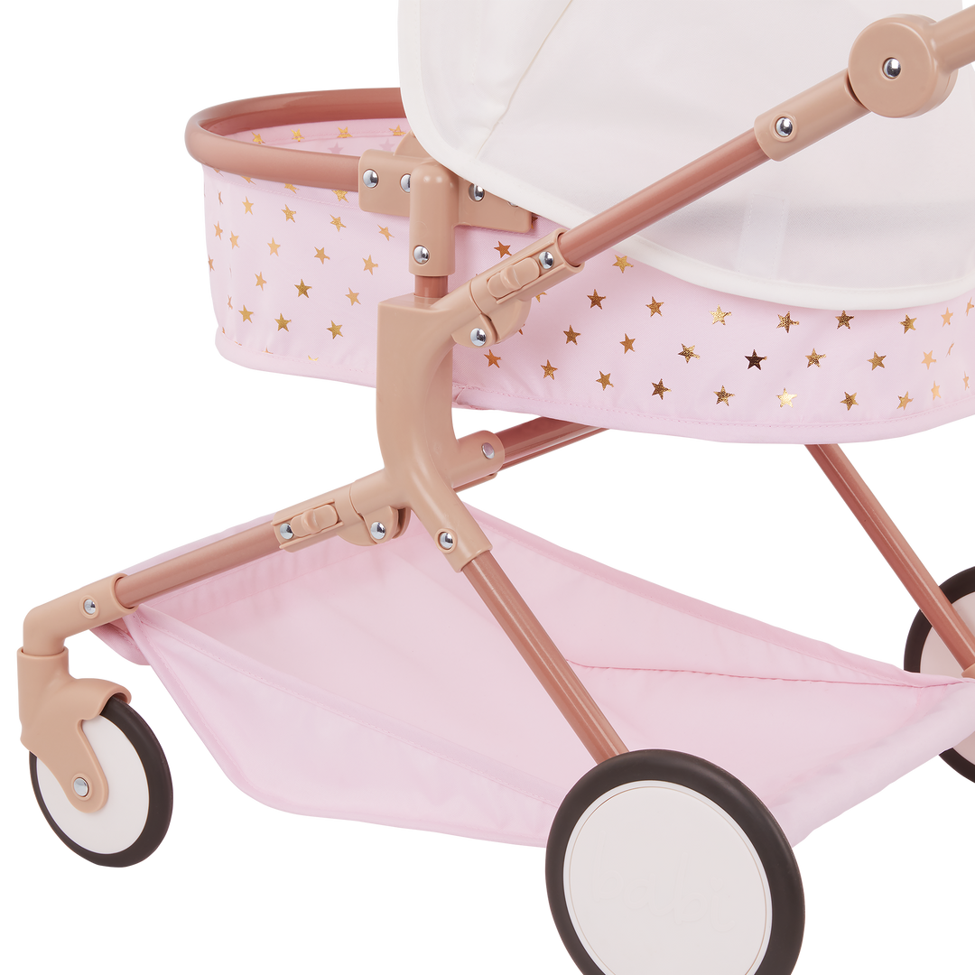 Dolls pram with swivel wheels hotsell