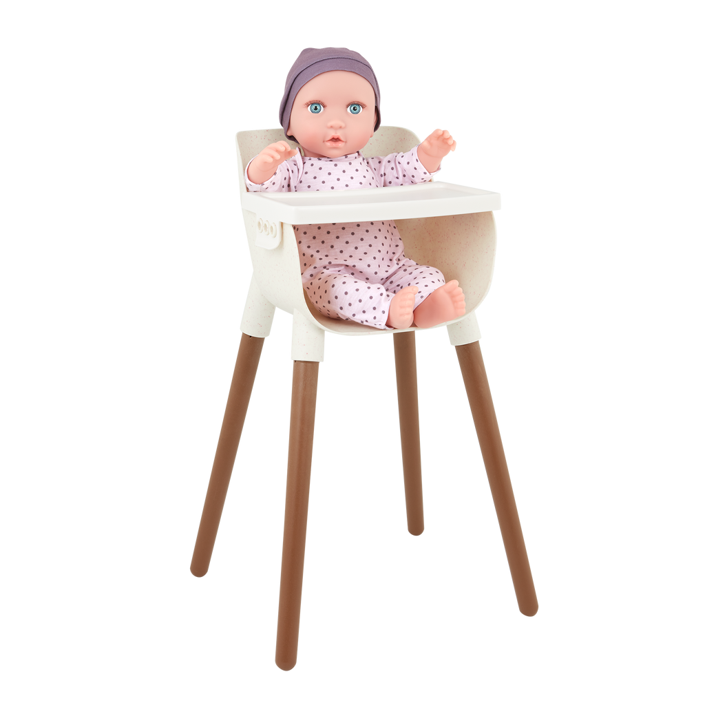 LullaBaby Doll Nursery Playset - Ivory & Pink Accessories - Highchair, Jogger Pram & Playpen - Accessories for 36cm Baby Dolls - LullaBaby UK