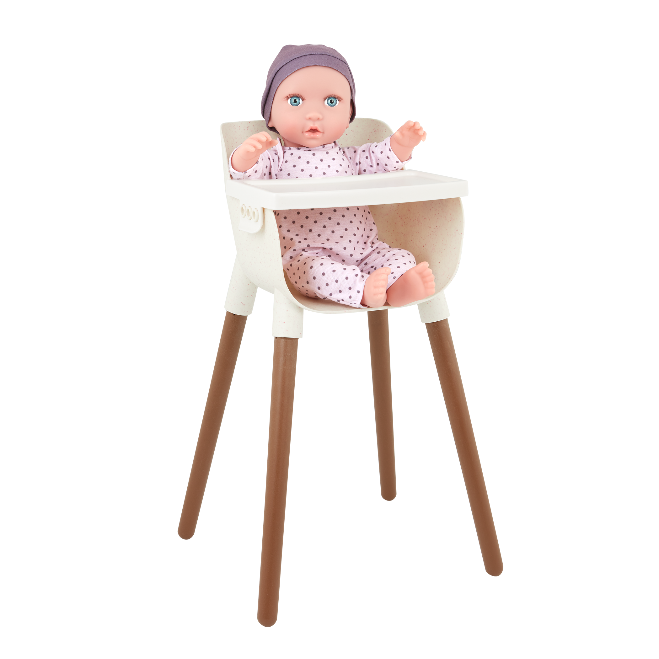 LullaBaby Doll Nursery Playset - Ivory & Pink Accessories - Highchair, Jogger Pram & Playpen - Accessories for 36cm Baby Dolls - LullaBaby UK