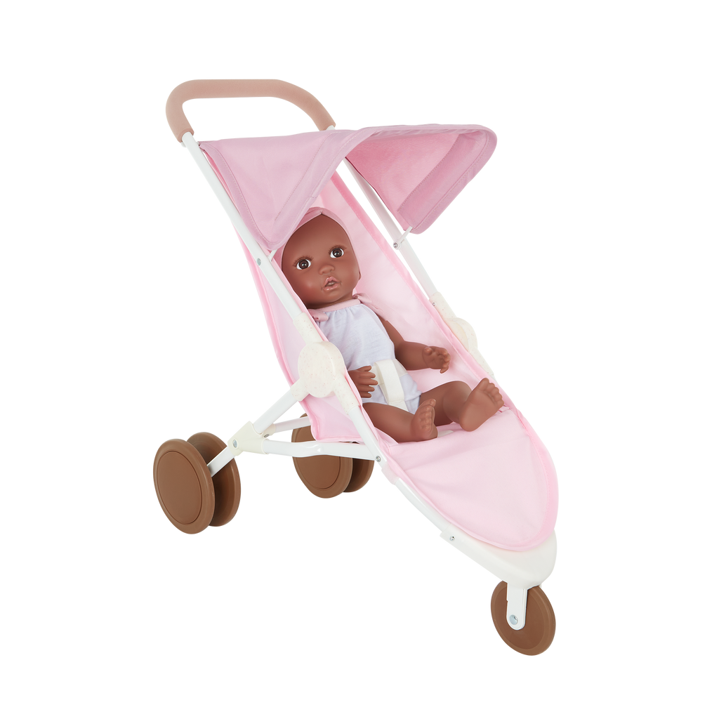 LullaBaby Doll Nursery Playset - Ivory & Pink Accessories - Highchair, Jogger Pram & Playpen - Accessories for 36cm Baby Dolls - LullaBaby UK