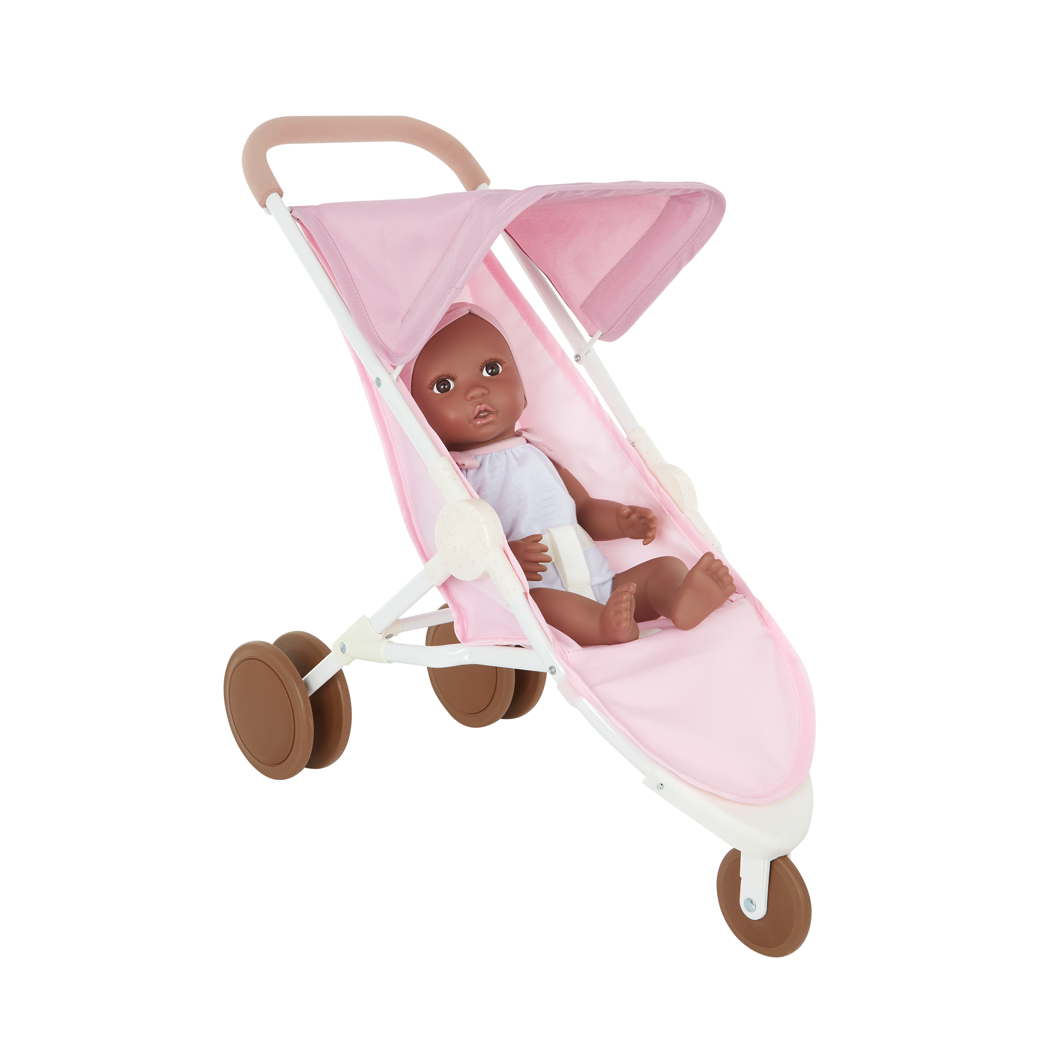 LullaBaby Doll Nursery Playset - Ivory & Pink Accessories - Highchair, Jogger Pram & Playpen - Accessories for 36cm Baby Dolls - LullaBaby UK