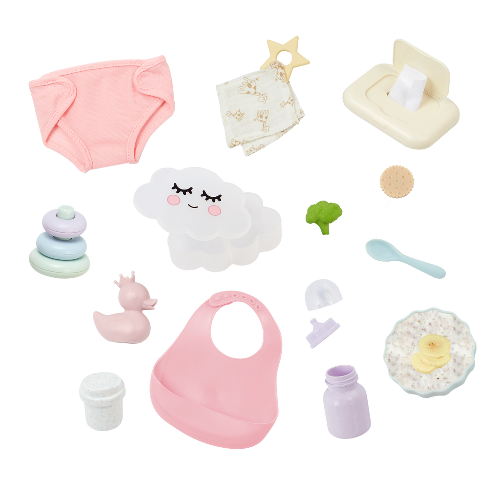 Baby Doll Care & Feeding Set - Accessories for LullaBaby Dolls