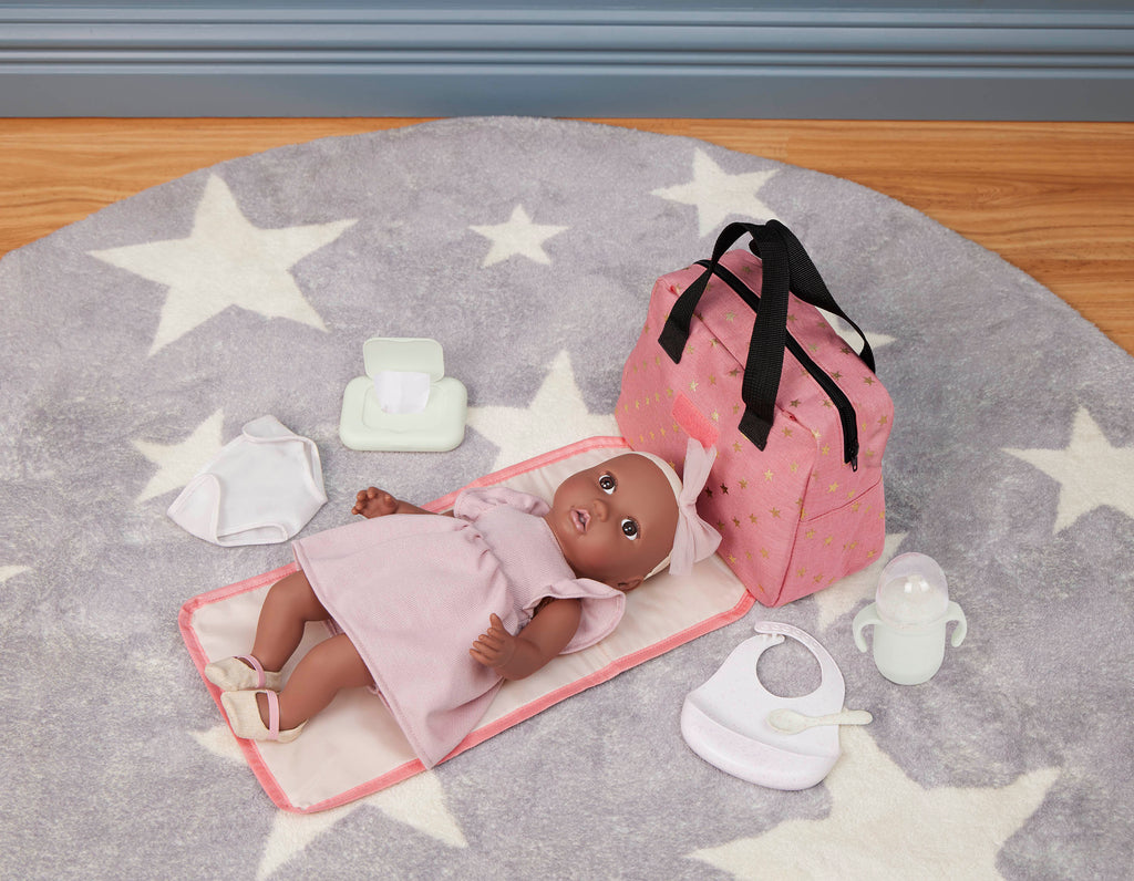 Baby Doll Nappy Bag in Pink - 36cm Baby Doll Accessories - Changing Accessories - LullaBaby UK