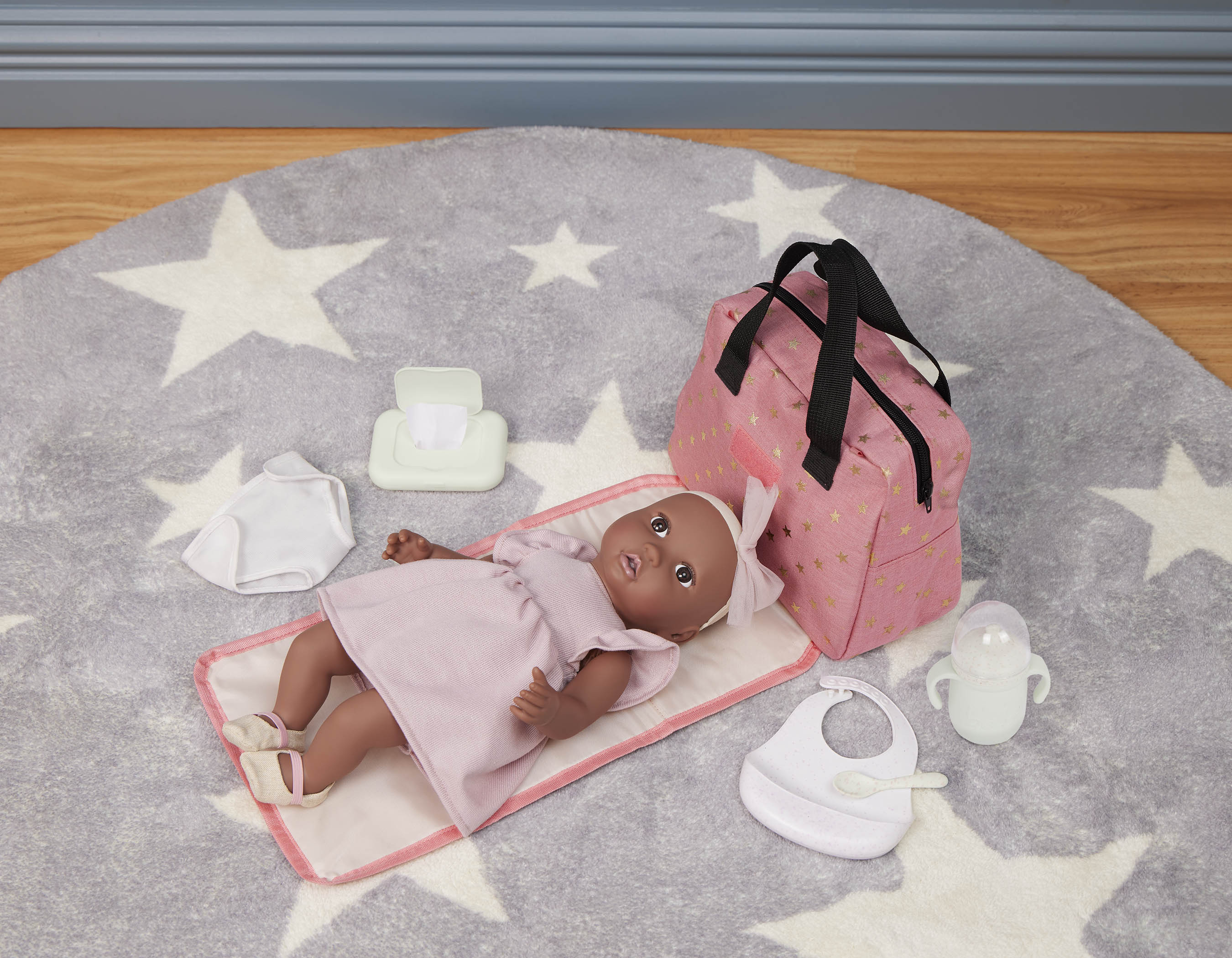 Baby Doll Nappy Bag in Pink - 36cm Baby Doll Accessories - Changing Accessories - LullaBaby UK