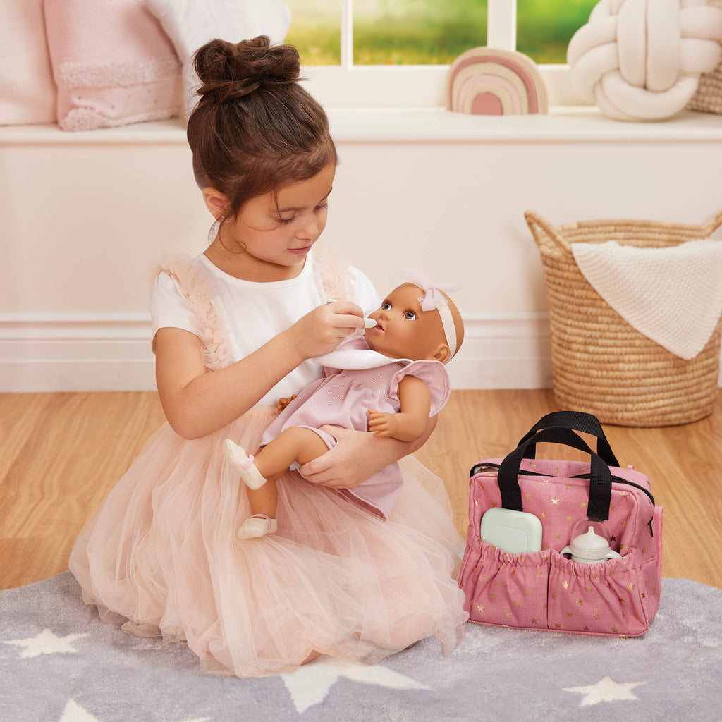 Baby Doll Nappy Bag in Pink - 36cm Baby Doll Accessories - Changing Accessories - LullaBaby UK