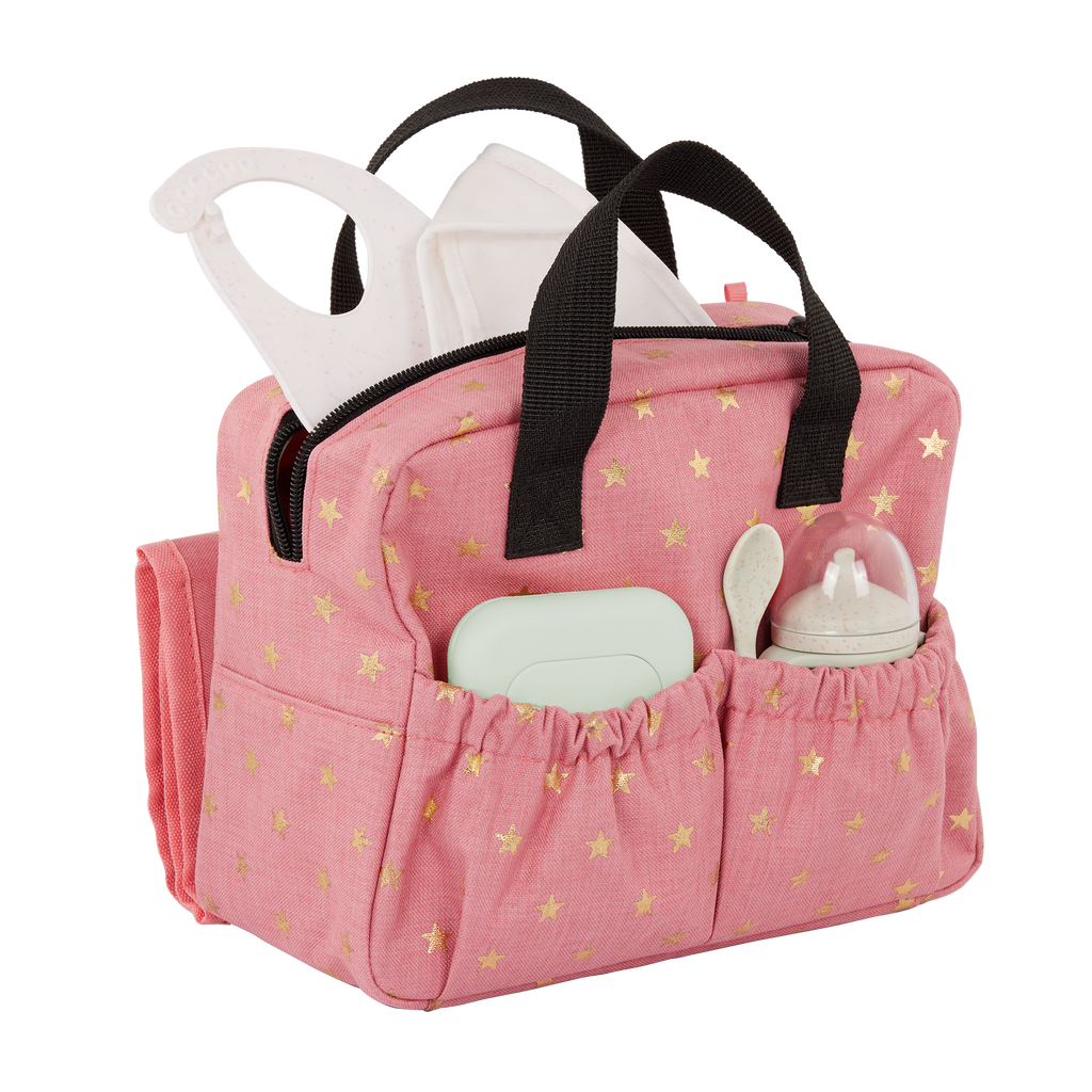 Baby Doll Nappy Bag in Pink - 36cm Baby Doll Accessories - Changing Accessories - LullaBaby UK
