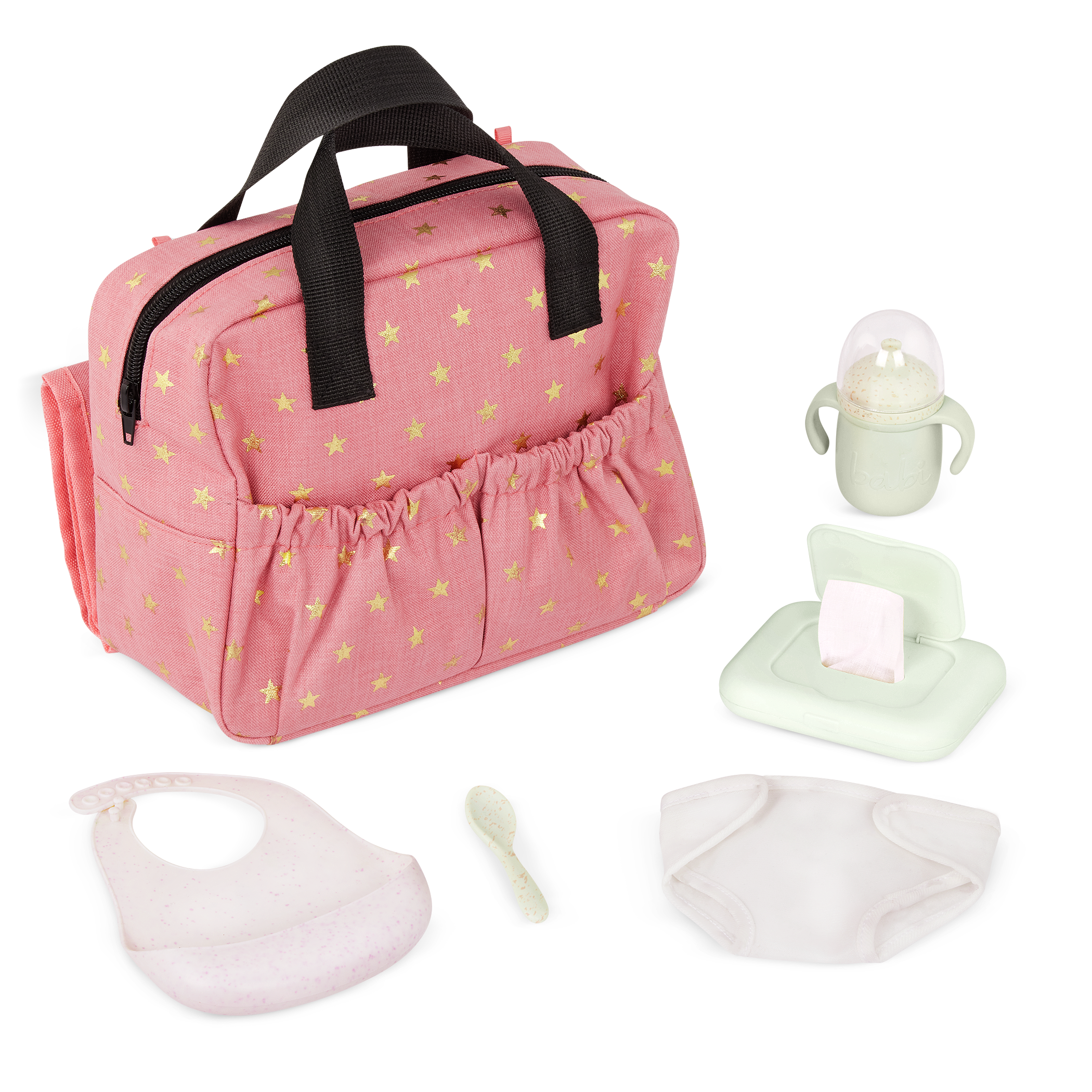 Baby Doll Nappy Bag in Pink - 36cm Baby Doll Accessories - Changing Accessories - LullaBaby UK