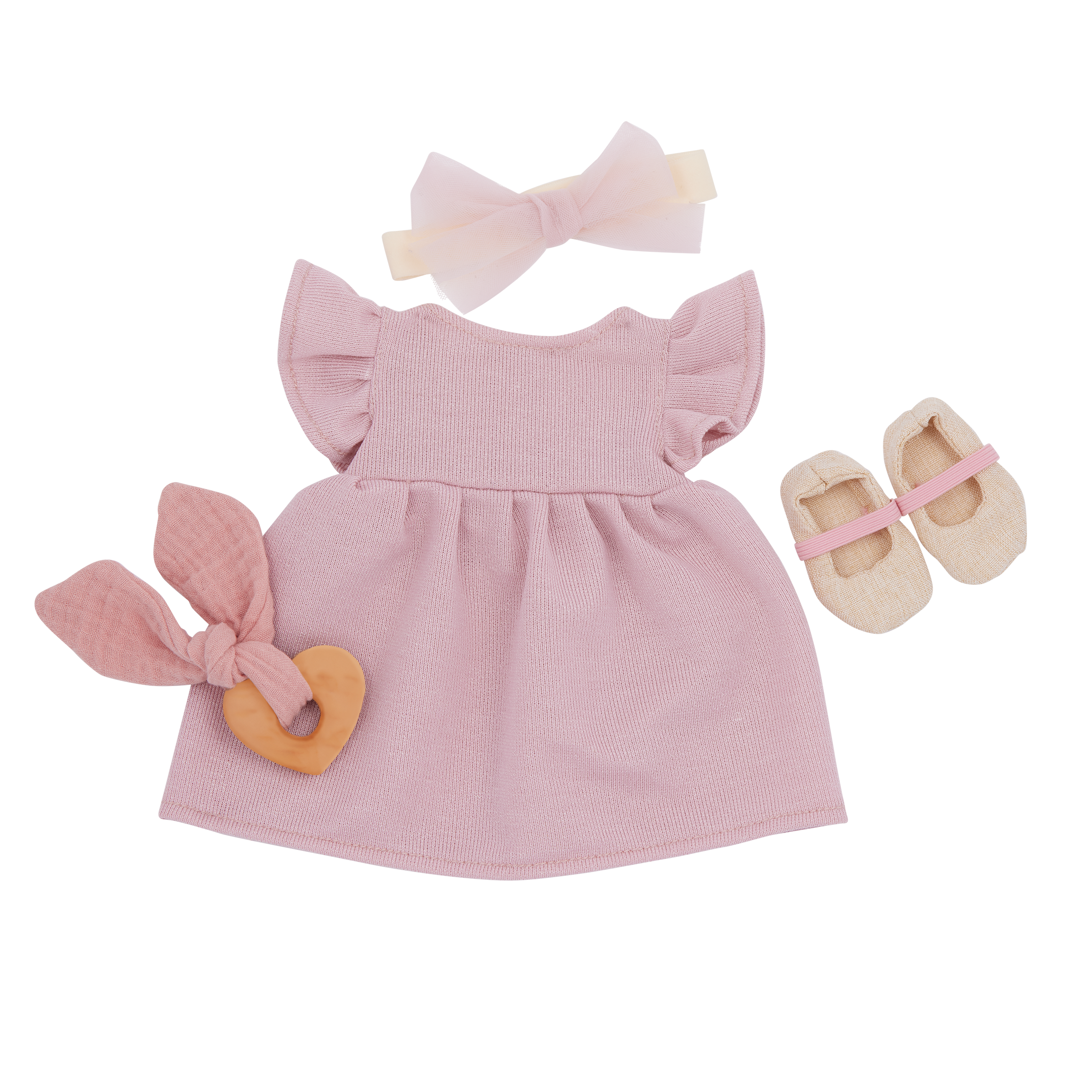 LullaBaby Doll Pink Dress Outfit - Clothes for Baby Dolls