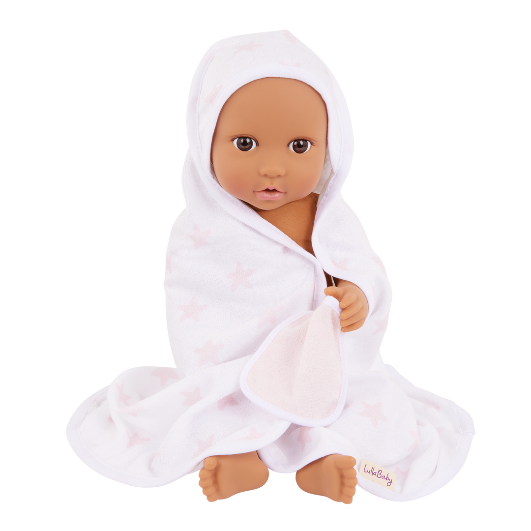 Baby Doll Clothing Sets - 3 Outfits for Baby Girl Doll - Dress, Pyjama Set & Bath Towel - Clothes for Baby Dolls - LullaBaby