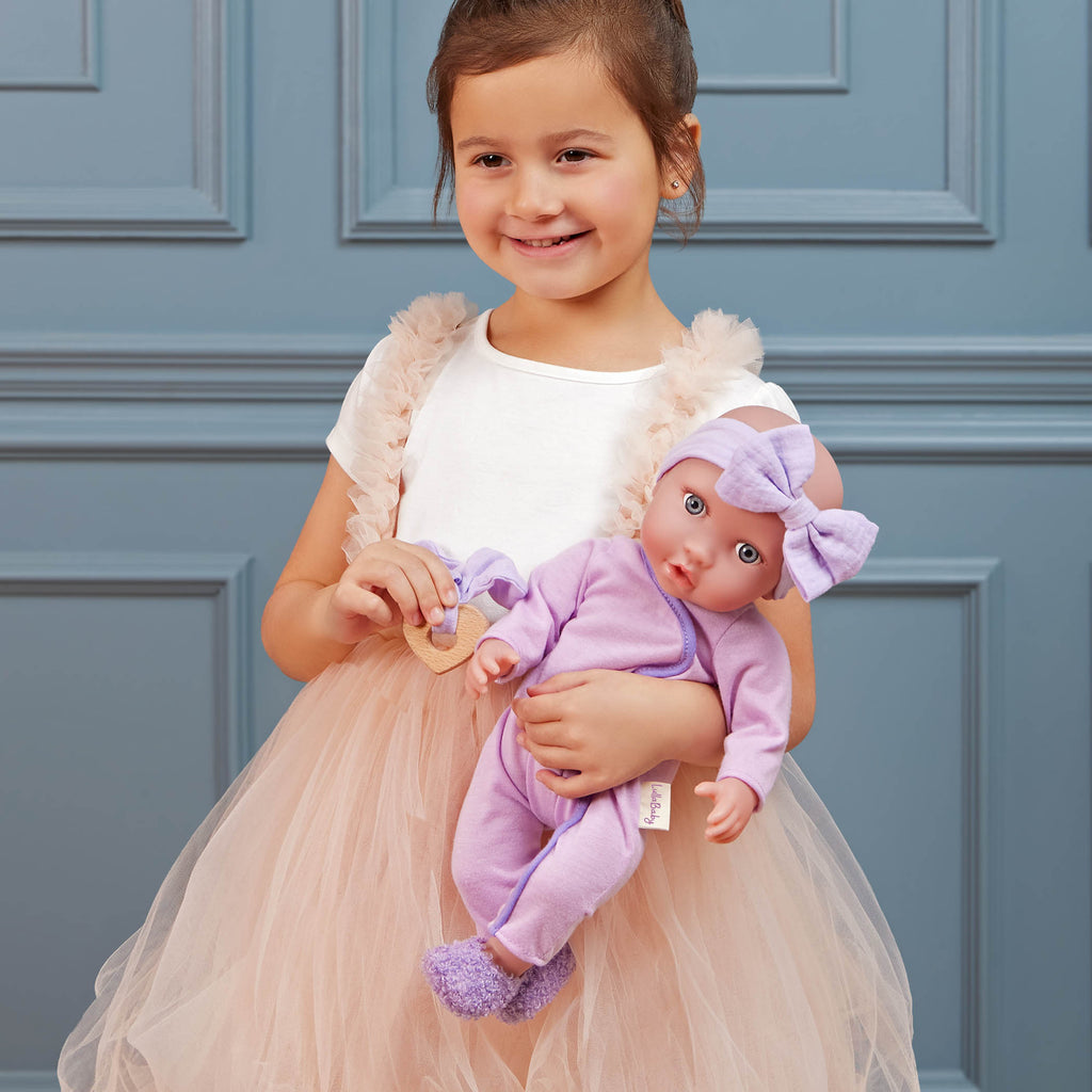 Baby Doll Pyjama Outfit - Purple Onesies for 36cm Baby Doll - LullaBaby